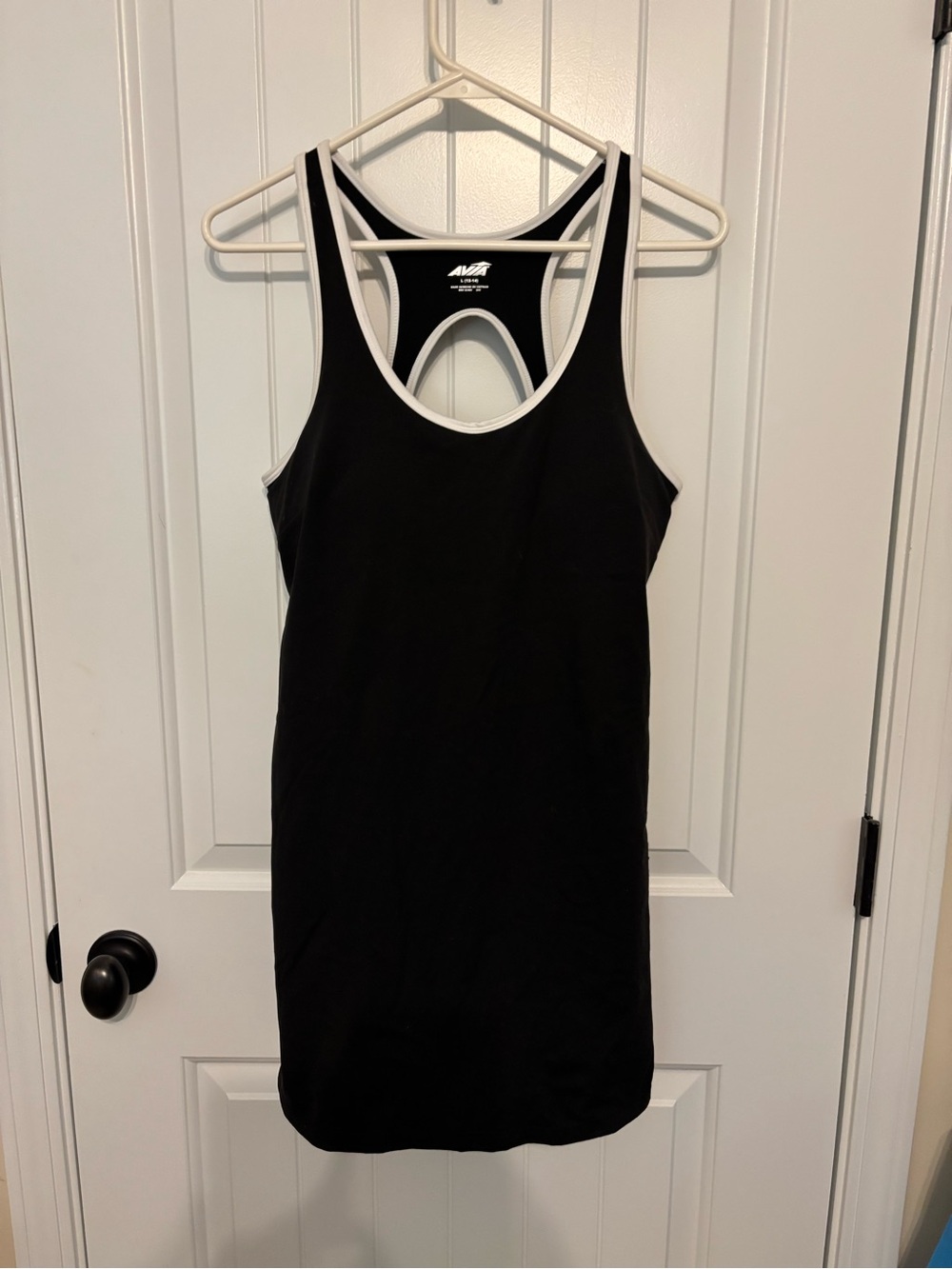 Avia Black Tank Mini Dress with White Piping